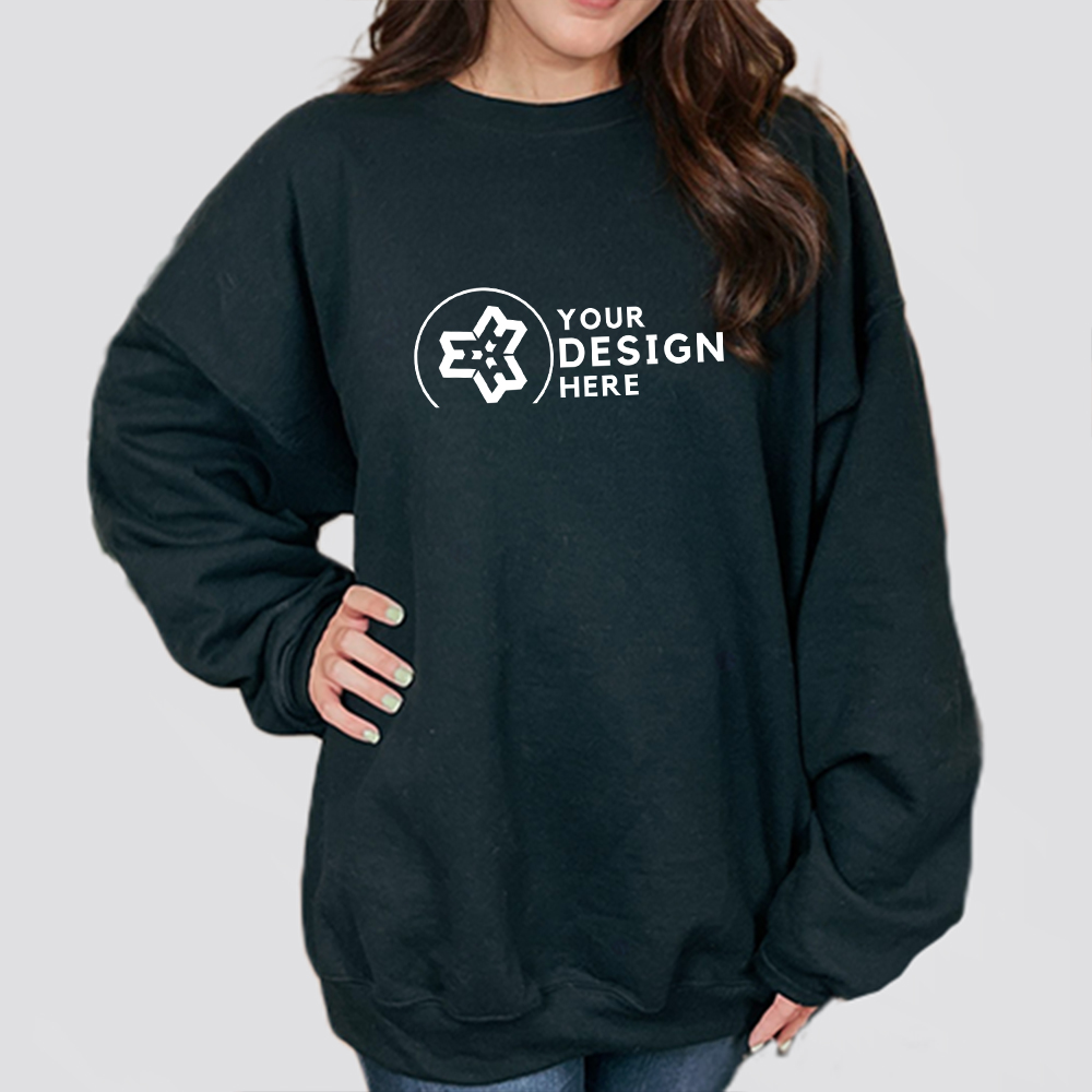 DTF printed custom and embroidered sweatshirt for events and branding - high-resolution design