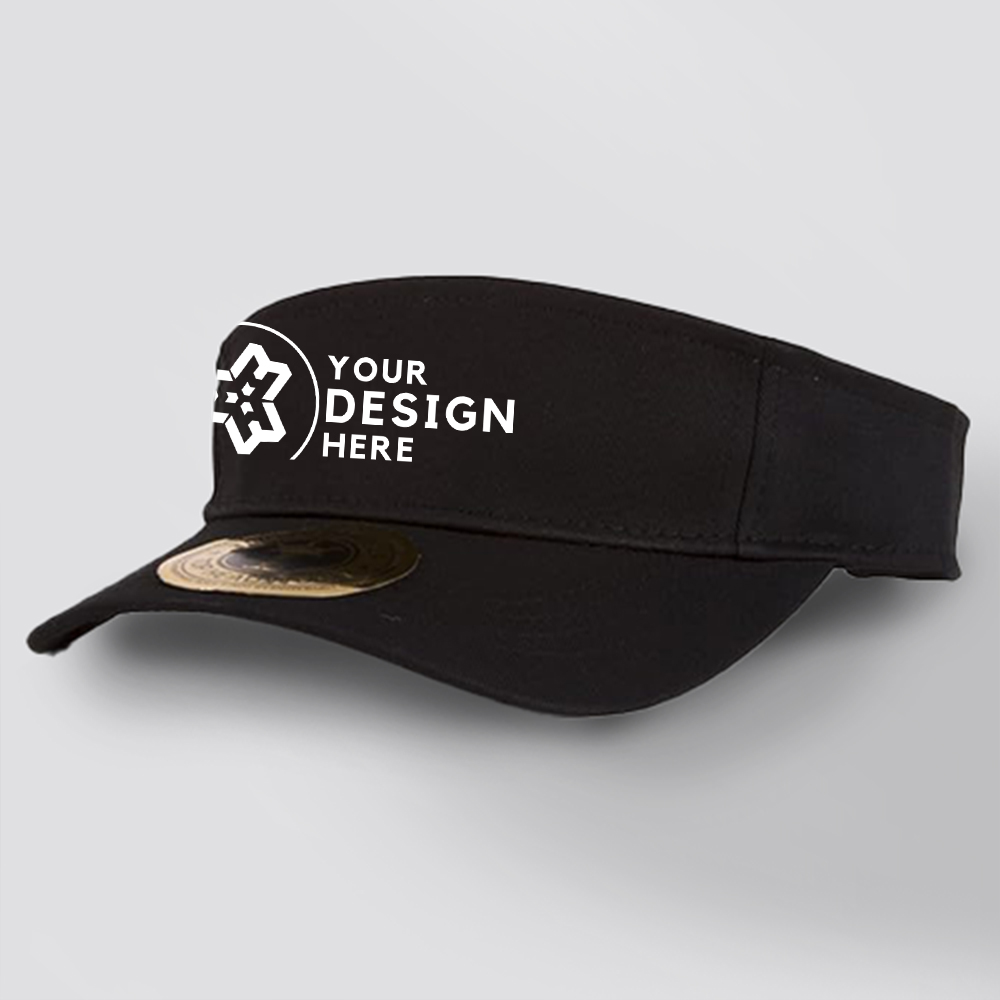 DTF printed and embroidered custom visor for events and branding - high-resolution design