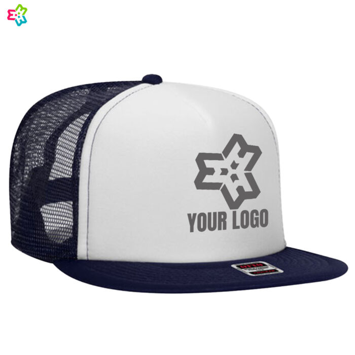 OTTO CAP "OTTO SNAP" Camouflage 5 Panel High Crown Mesh Back Trucker Hat Thumbnail