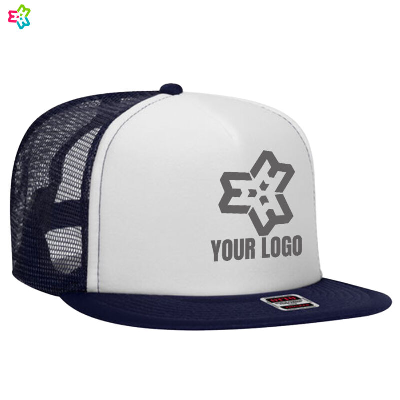 OTTO CAP "OTTO SNAP" Camouflage 5 Panel High Crown Mesh Back Trucker Hat Thumbnail