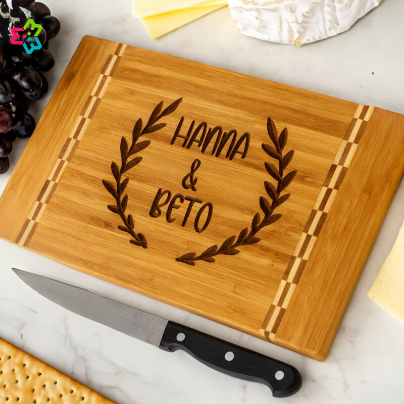 Bamboo Cutting Board with Butcher Block Inlay Thumbnail